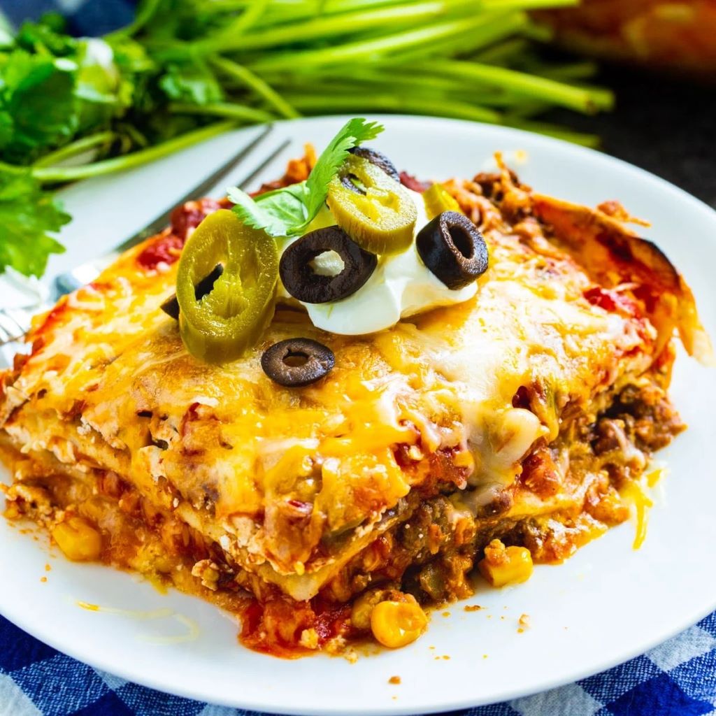 What is Mexican lasagna made of?